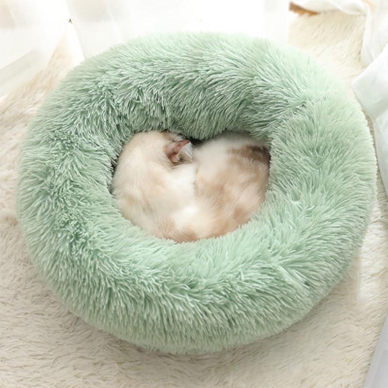 Pet Dog Cat Bed Donut Cuddler Round Kennel