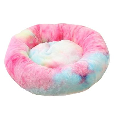 Pet Dog Cat Bed Donut Cuddler Round Kennel