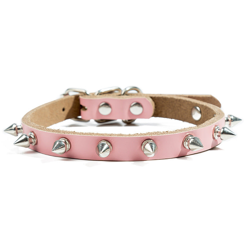 Cowhide Rivet Pet Collar