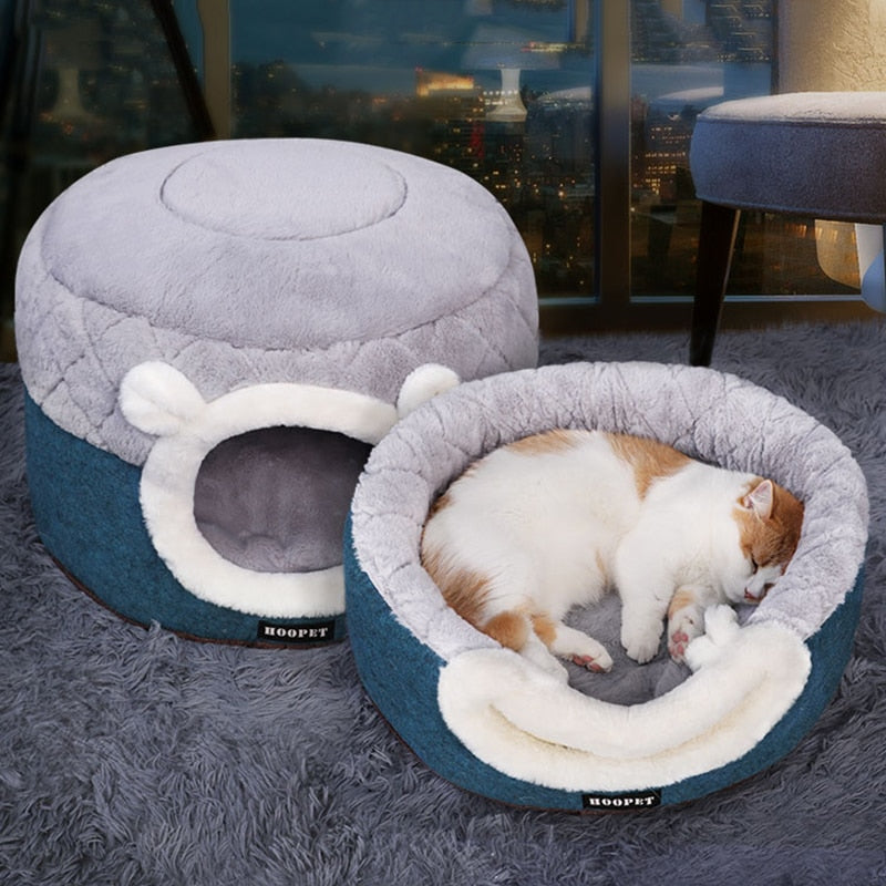 Small Pet Cat Dog Bed House Soft Plush Kennel Puppy