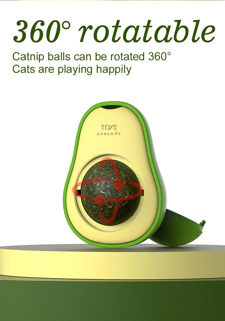 Rotating Catnip Avocado Shape Pet Toy Healthy Intestine Cat