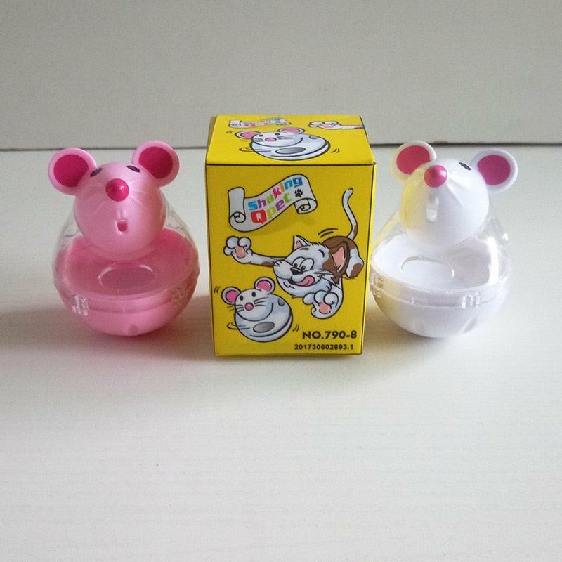 Pet Dog Cat Feeder Mouse Shape Tumbler Rolling Toy