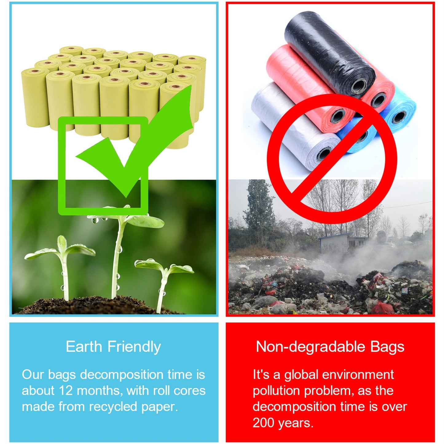 Corn starch based biodegradable pet garbage bags