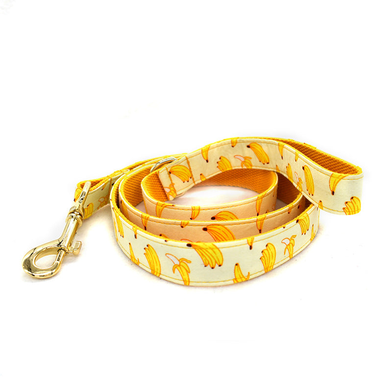 Yellow Banana Dog  Rope Collar Pet