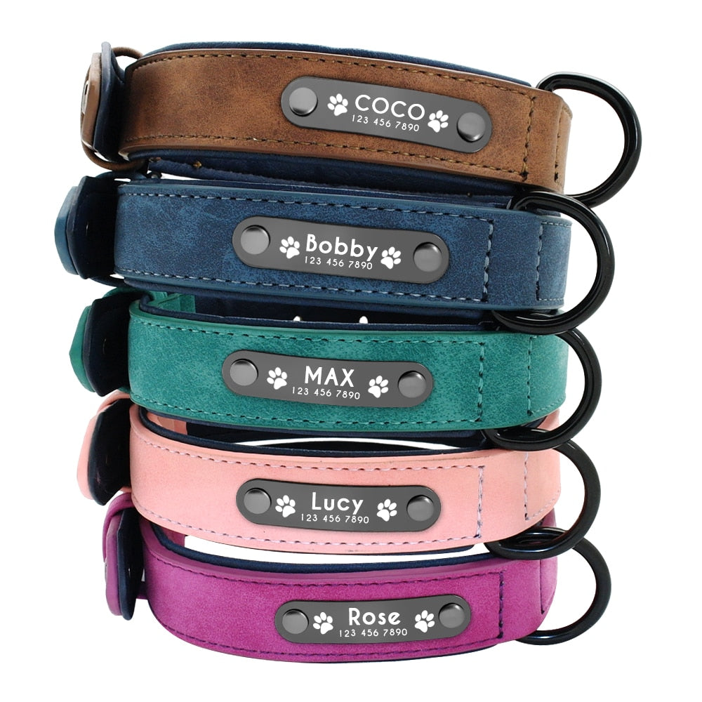 Custom Cat Dog Collars Leather Personalized Pet