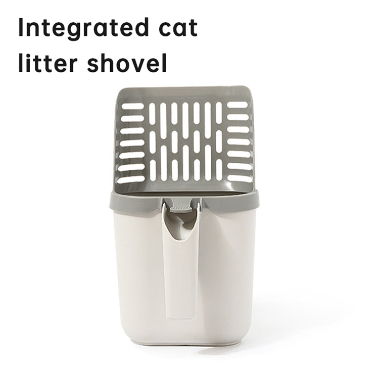 Integrated cat litter shovel