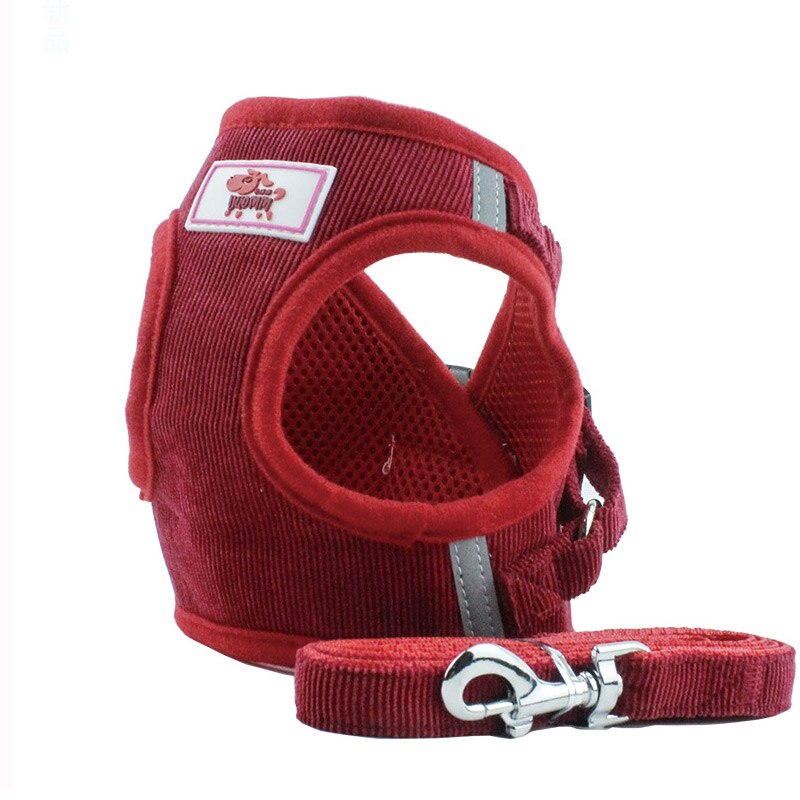 Reflective Dog Cat Harness Leash Set