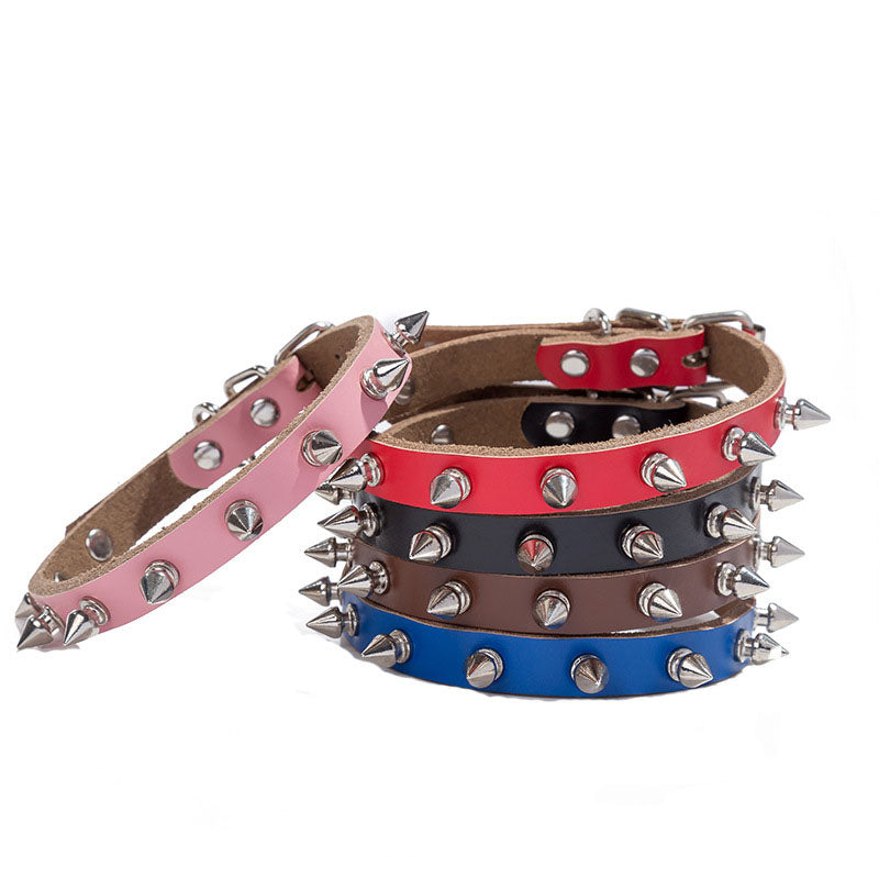 Cowhide Rivet Pet Collar