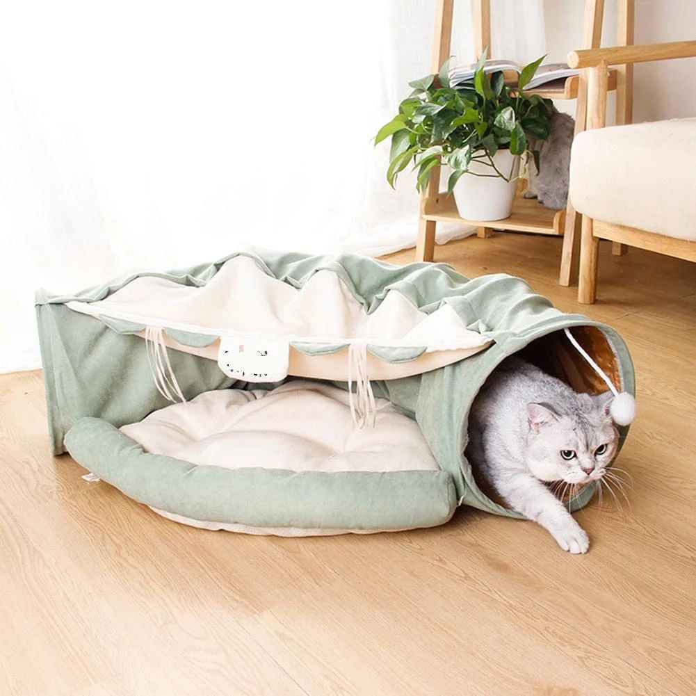 Foldable Cat Tunnel & Bed Combo