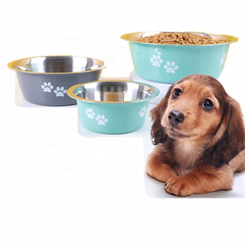 Non-slip stainless steel Pet Cat Dog Bowls