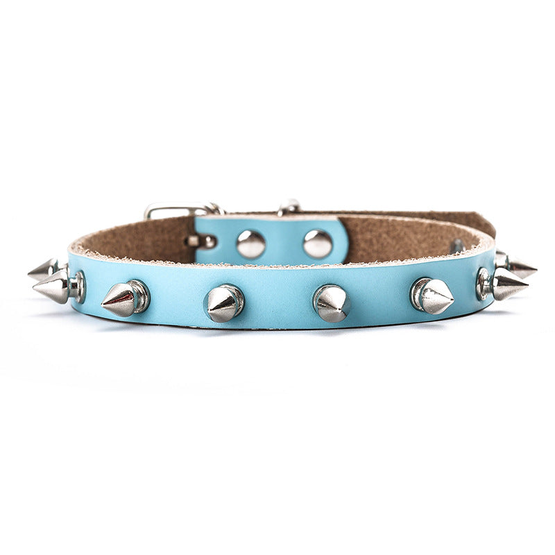 Cowhide Rivet Pet Collar