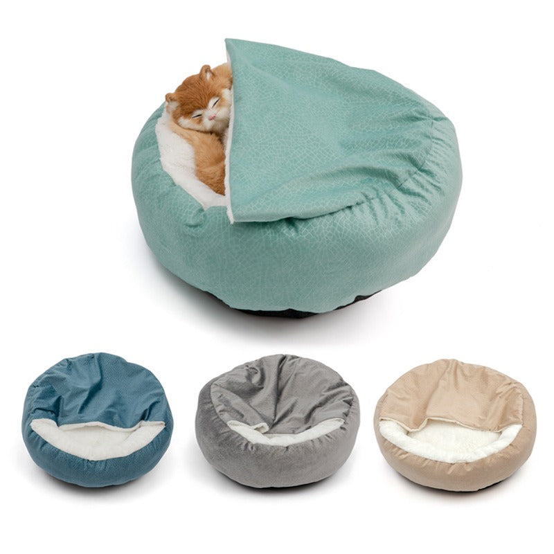 Pet Cat Dog Round Bed Plush