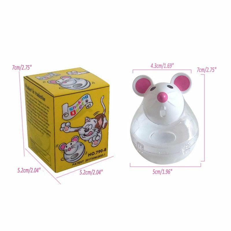 Pet Dog Cat Feeder Mouse Shape Tumbler Rolling Toy