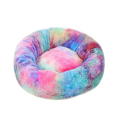 Pet Dog Cat Bed Donut Cuddler Round Kennel