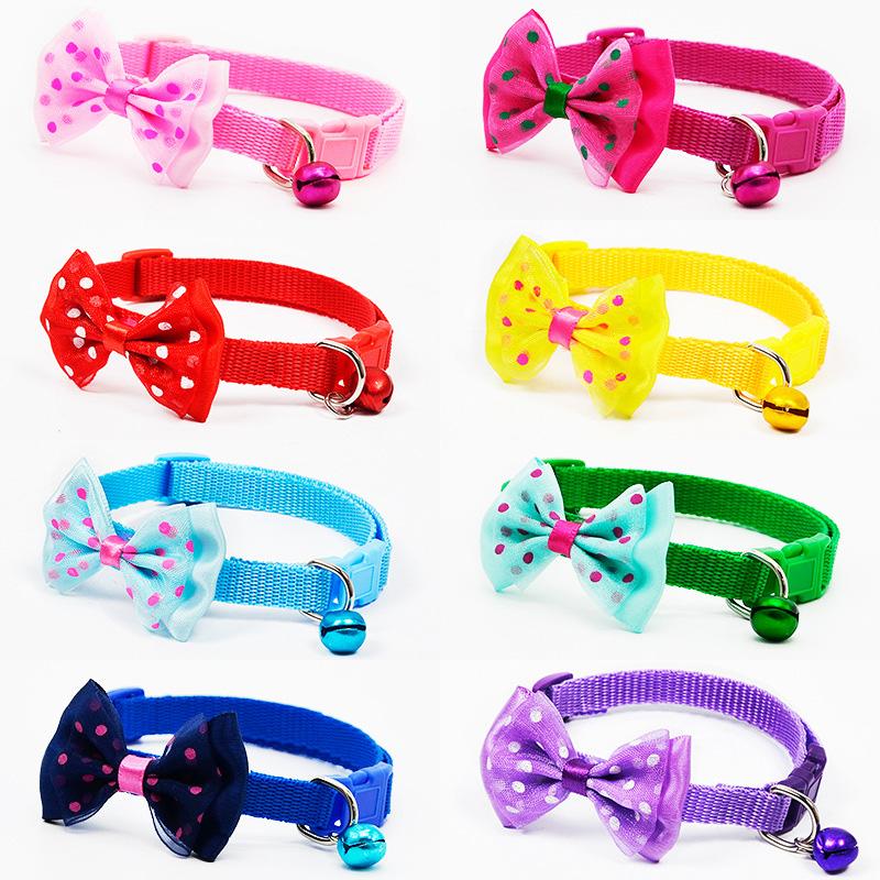 Pet Cat Dog Collars Pet Collars With Bowknot Bells