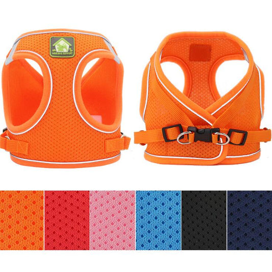 Adjustable Reflective Dog Cat Harness Set