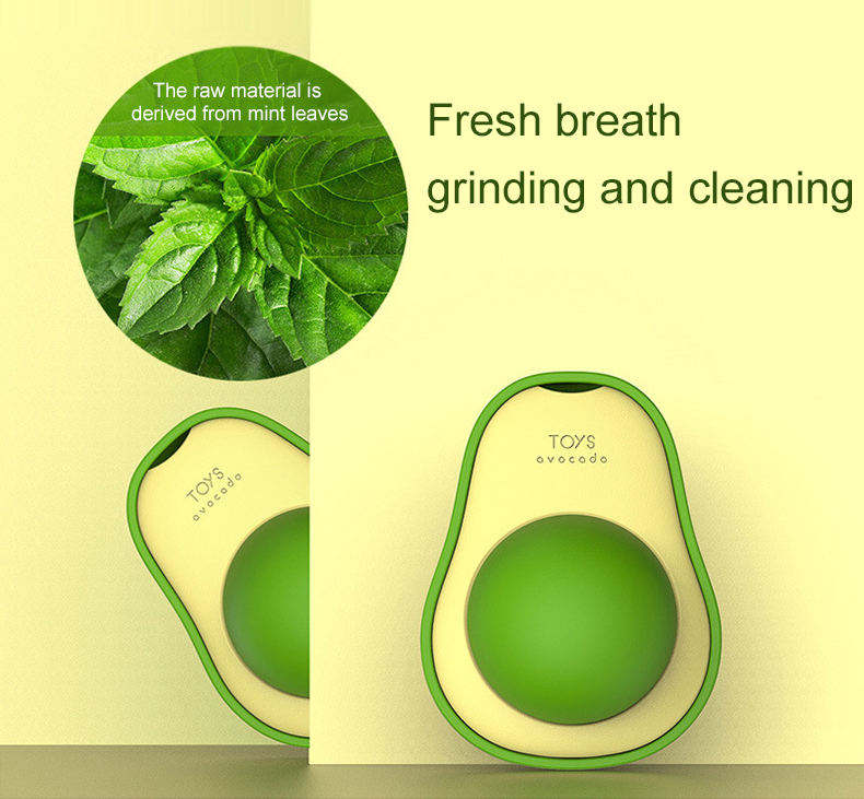 Rotating Catnip Avocado Shape Pet Toy Healthy Intestine Cat