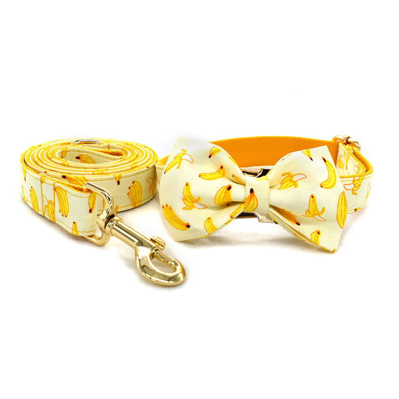 Yellow Banana Dog  Rope Collar Pet
