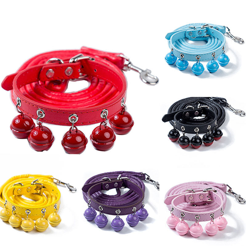 Bells Collar Pet Dog + Rope