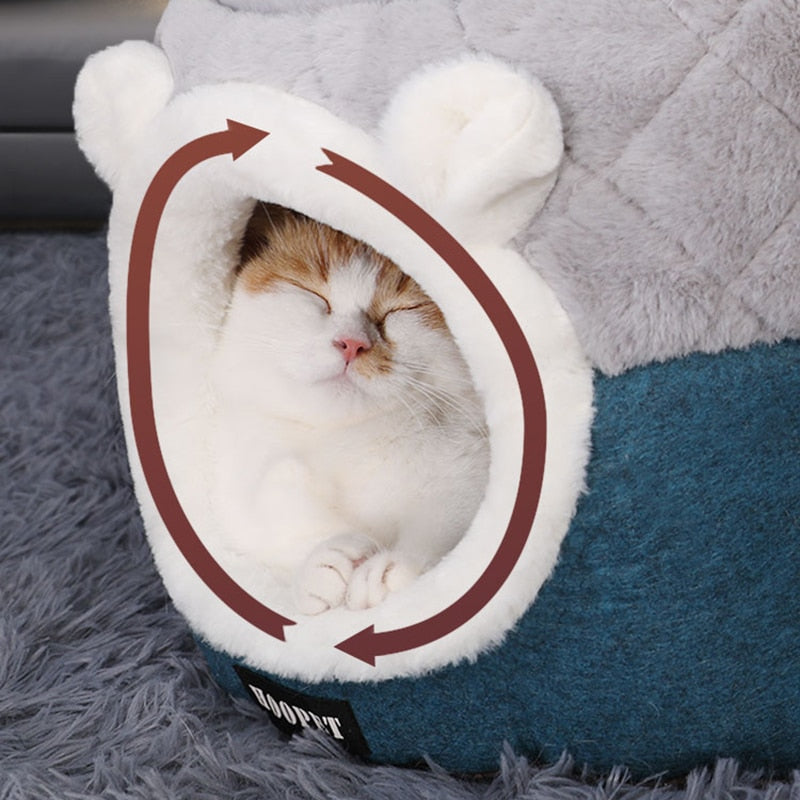 Small Pet Cat Dog Bed House Soft Plush Kennel Puppy