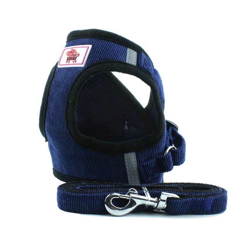 Reflective Dog Cat Harness Leash Set