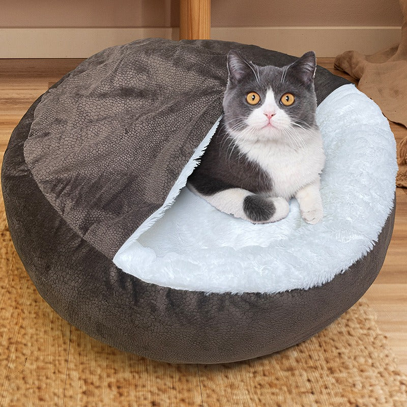 Pet Cat Dog Round Bed Plush