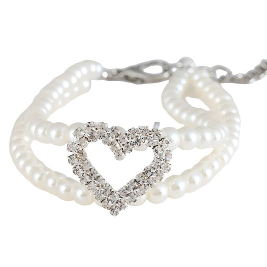 Sparkling Rhinestone Heart Pet Collar Necklace