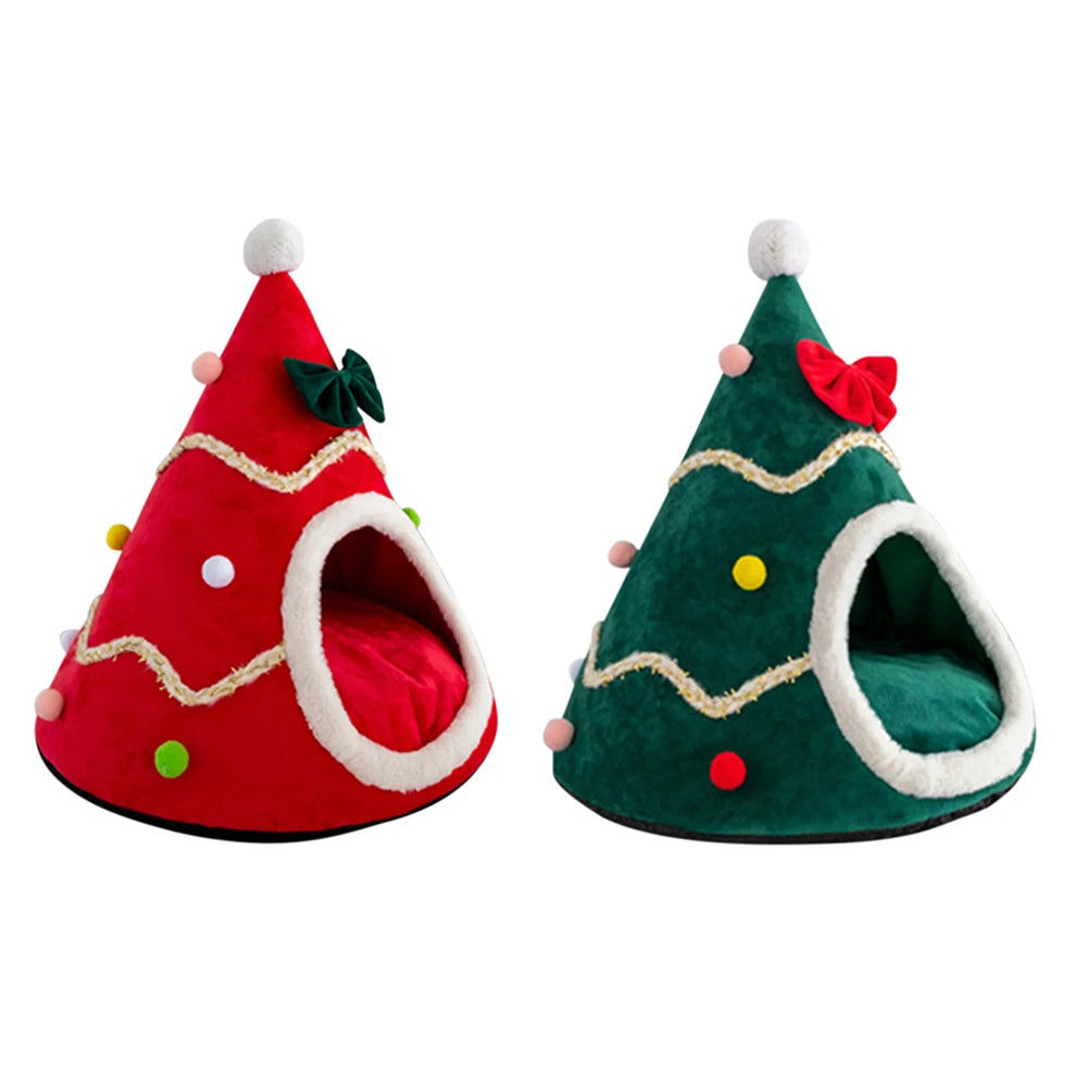 Christmas Tree Pet House Dog Cat Bed