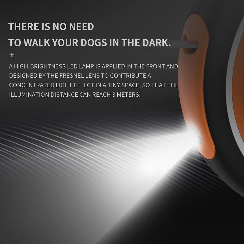 UFO 2 Retractable Dog Leash with LED lighting