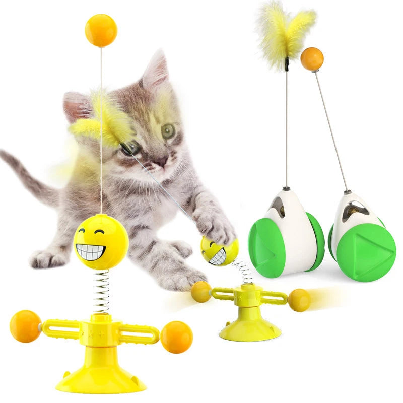 Interactive Cat Feather Ball Toy