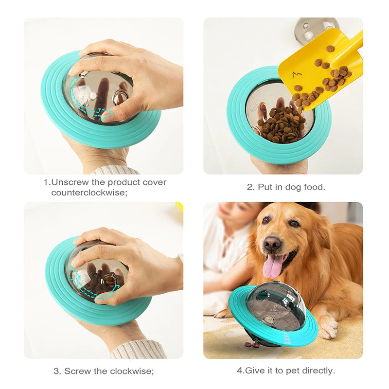 Dog  Flying Saucer Toys  Chew Leaking Slow Food Feeder