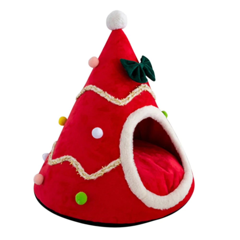 Christmas Tree Pet House Dog Cat Bed